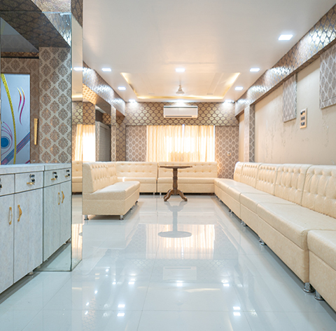Lounge and party hall with cream sofas